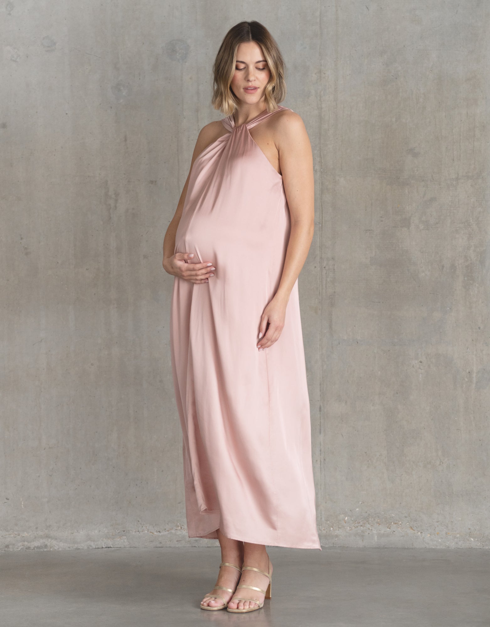 Reversible Halter Neck A-Line Maternity Dress