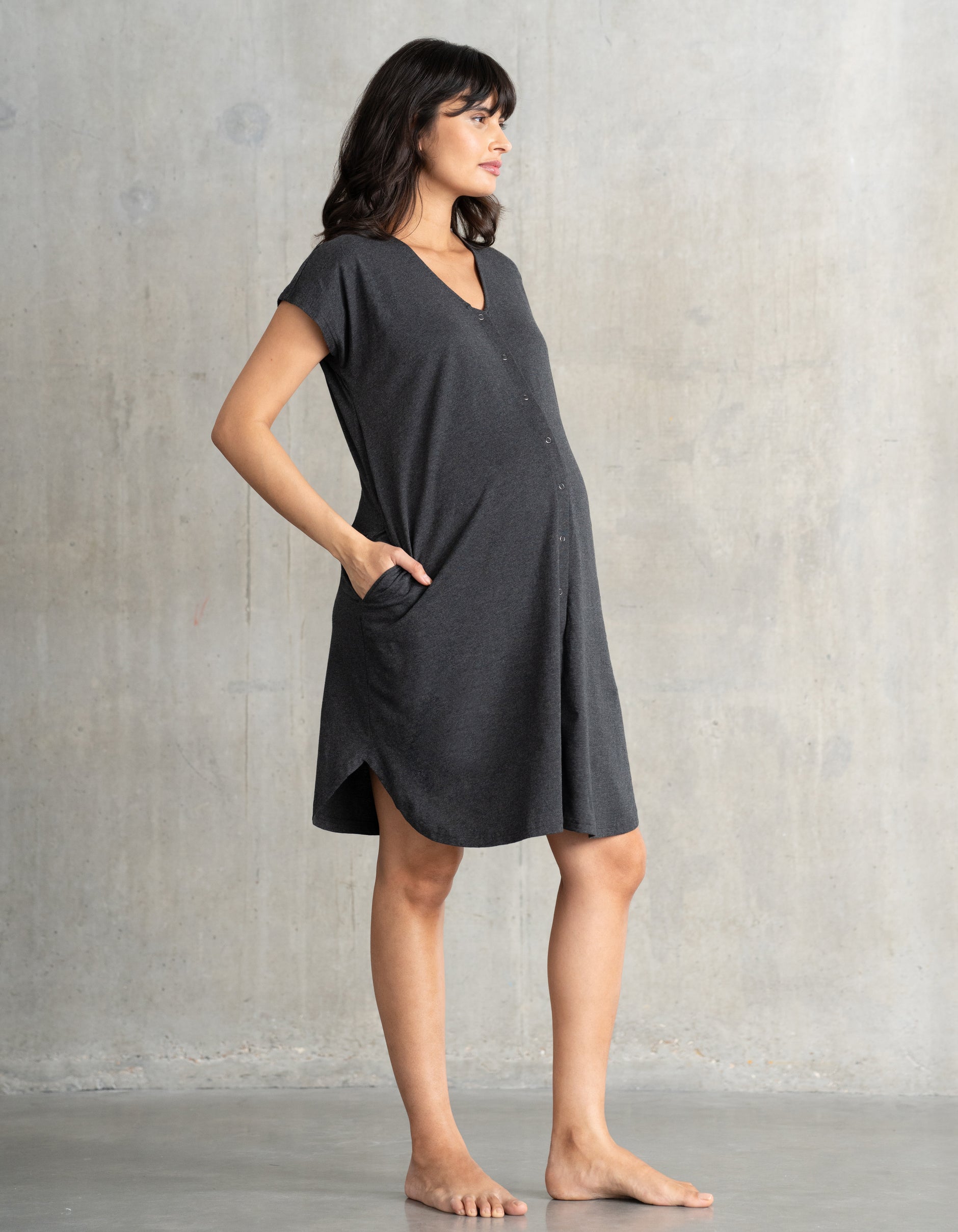 Maternity Hospital Bag Birthing Gown in Organic Cotton