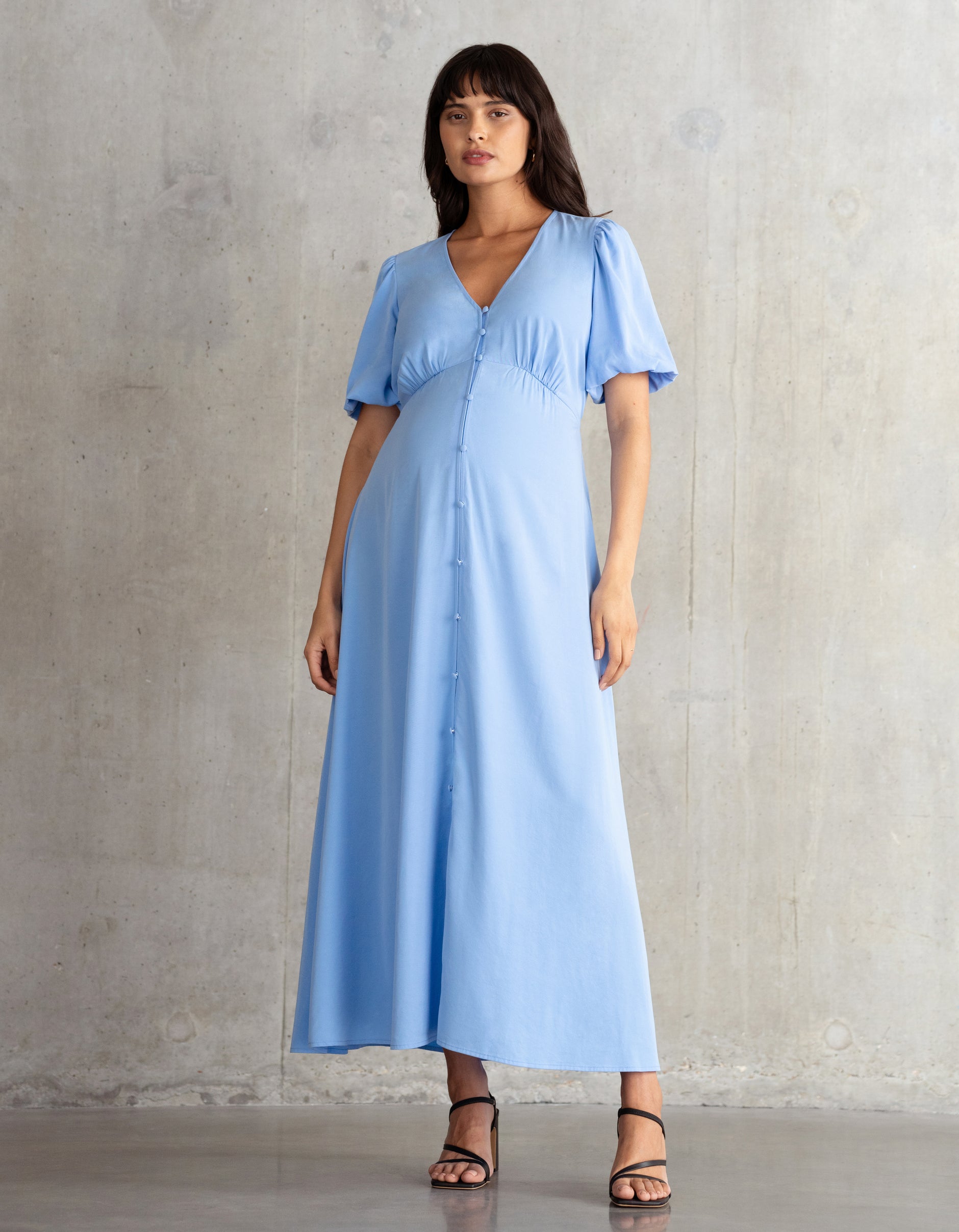 Button-Through V-Neck Maternity + Nursing Dress