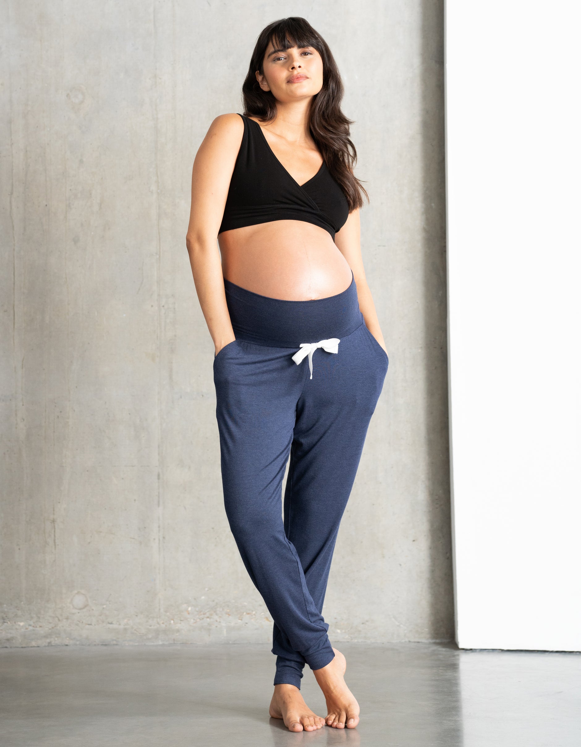 Twin Pack Maternity Lounge Pants – Navy + Sage